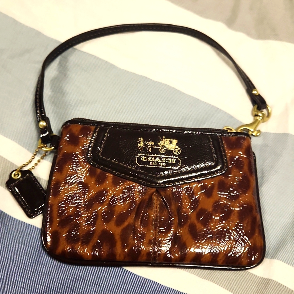 Coach Madison Mia Leopard Wristlet
